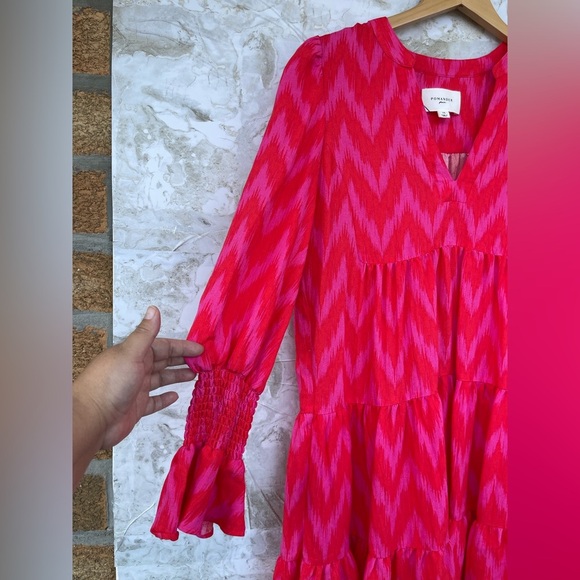POMANDER PLACE Hot Pink Ikat Kenzo Dress size medium - Picture 5 of 10